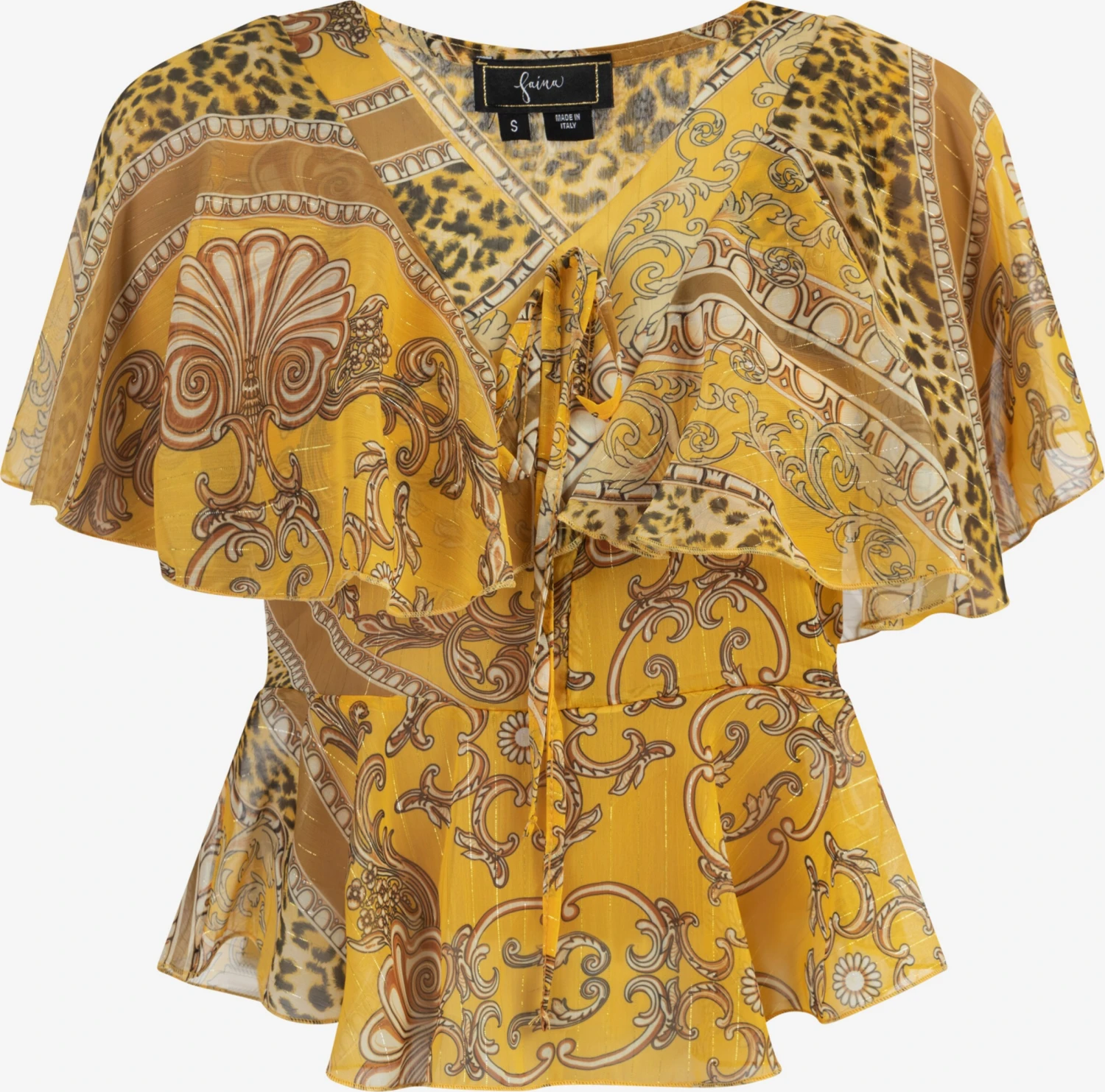 Faina Blouses Met Korte Mouw Blouse Dames Geel 3 Faina Blouses Met Korte Mouw Blouse Dames Geel