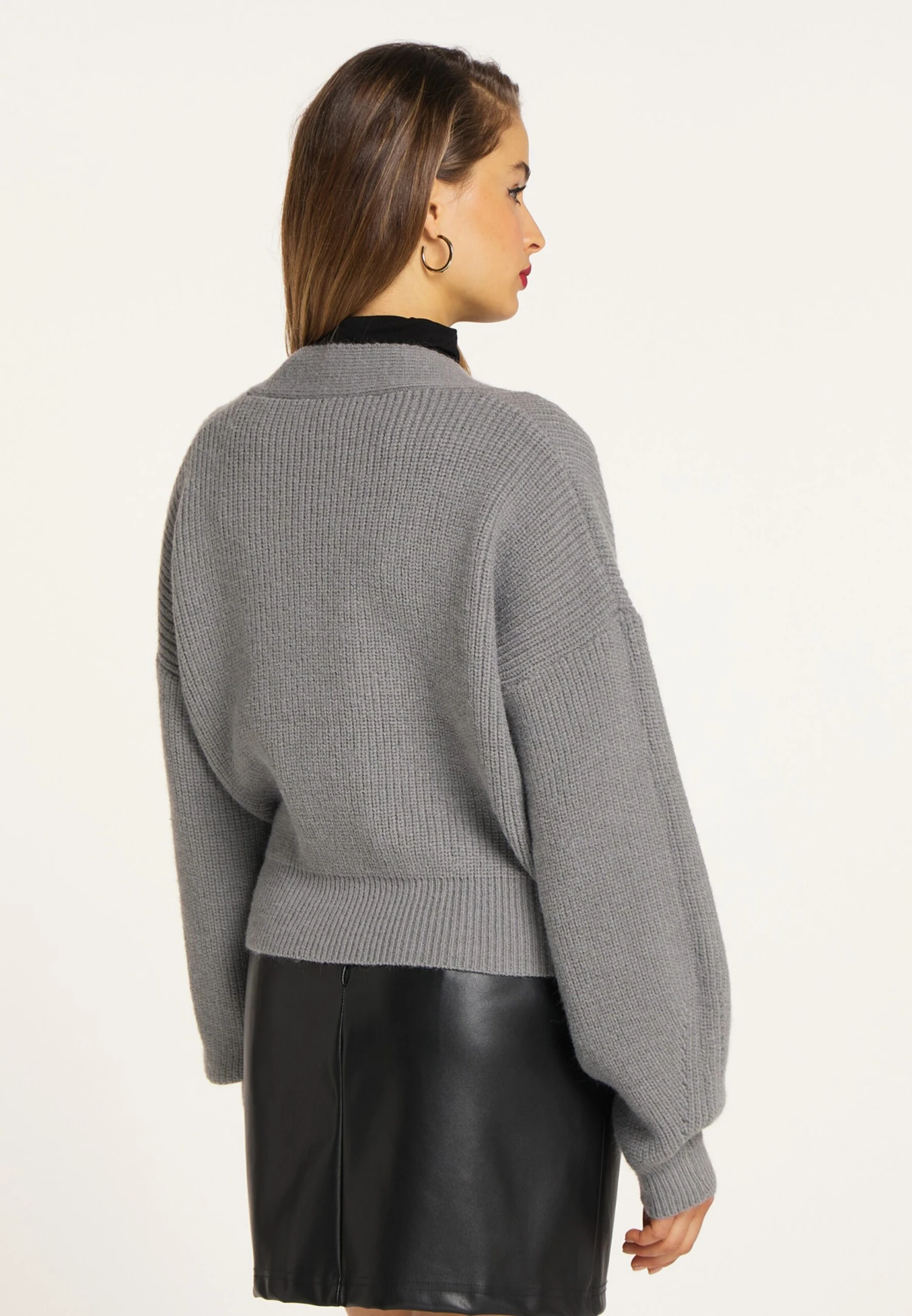 Faina Vesten Gebreid Vest Dames Grijs 5 Faina Vesten Gebreid Vest Dames Grijs - Image 3