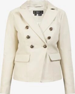 Faina Leren Jassen Tussenjas Dames Wolwit