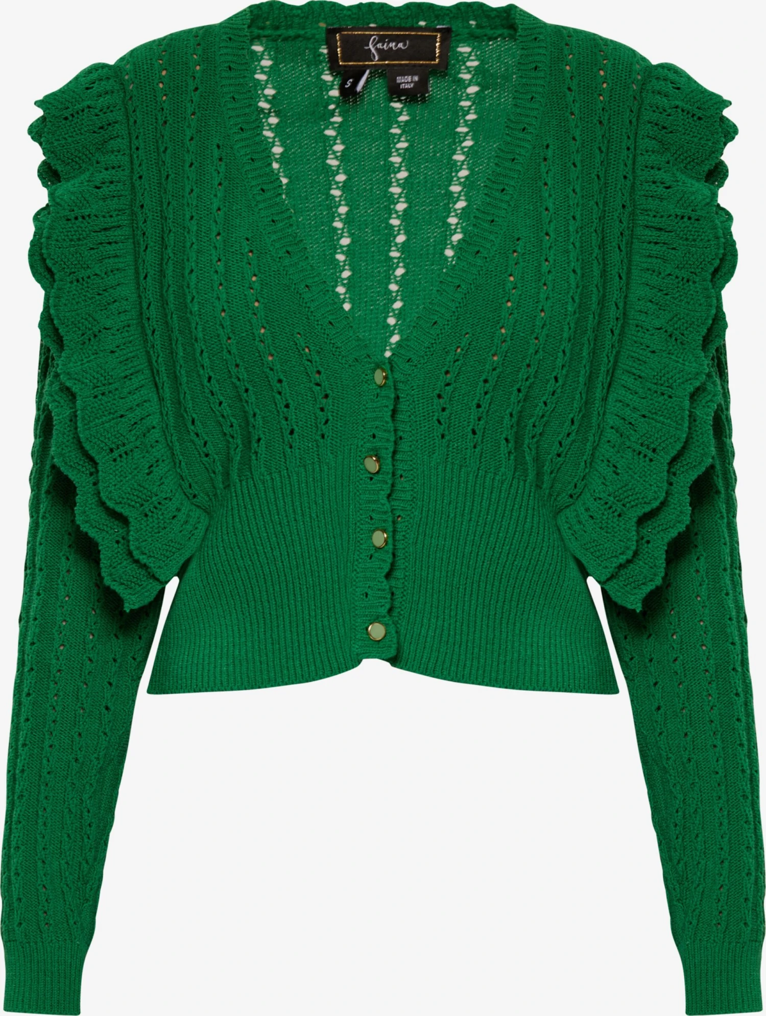 Faina Vesten Gebreid Vest Dames Groen 3 Faina Vesten Gebreid Vest Dames Groen