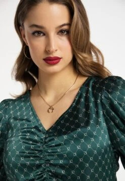 Faina Blouses Met Korte Mouw Blouse Dames Donkergroen -Faina Verkoop e3900e153a4063b3418ca1bc21e63d2c