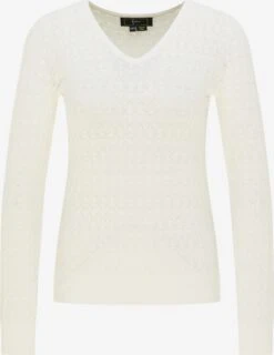 Faina Fijngebreide Truien Trui Dames Natuurwit