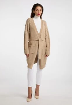 Faina Vesten Gebreid Vest Dames Donkerbeige -Faina Verkoop f1972f30e5eedd9865aceabcfa5abc76