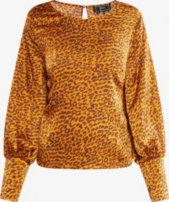 Faina Blouseshirts Blouse Dames Cognac / Donkerbruin