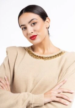 Faina Fijngebreide Truien Trui Tuxe Dames Beige -Faina Verkoop fa7832490593c55af937193c5f74a6a4